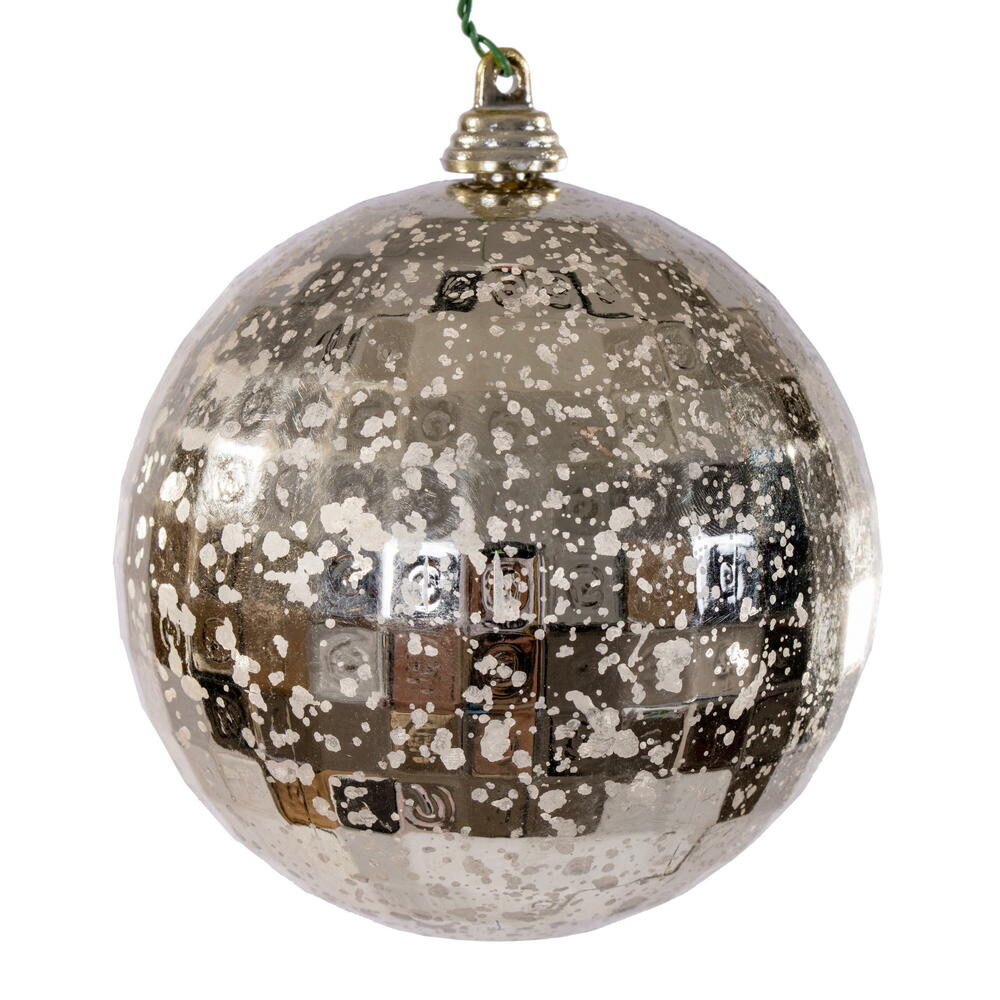 MC240638 4 in. Champagne Mirror Mercury Ornament - 6 Per Bag