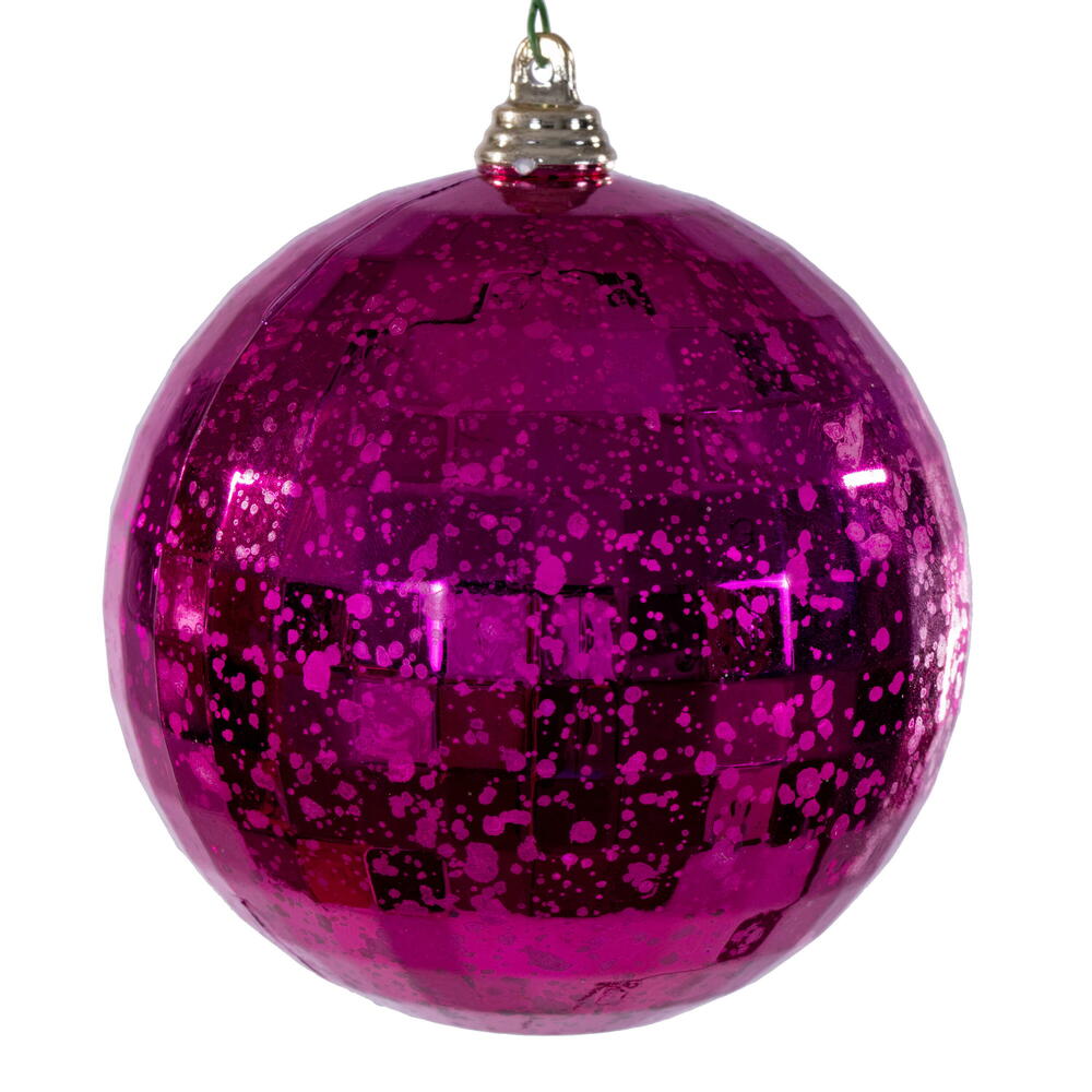 MC240670 4 in. Fuchsia Mirror Mercury Ornament - 6 Per Bag