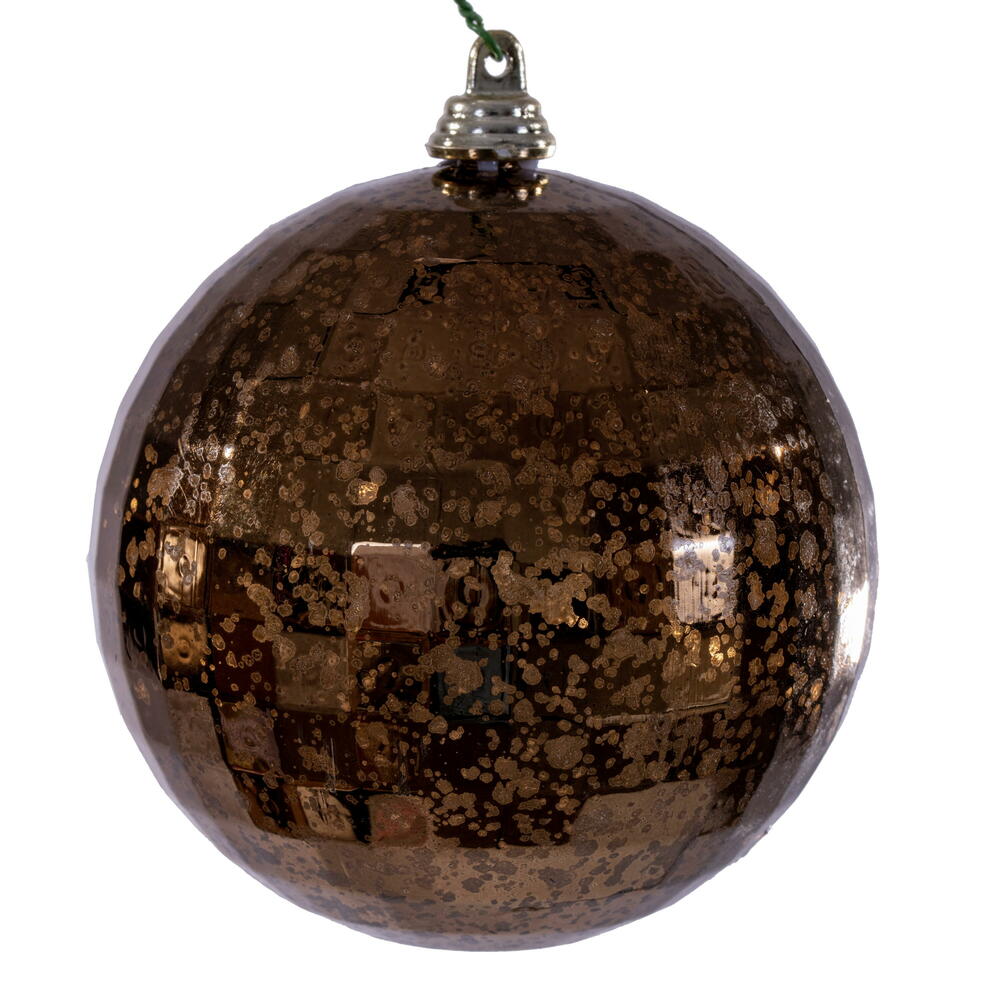 MC240676 4 in. Mocha Mirror Mercury Ornament - 6 Per Bag
