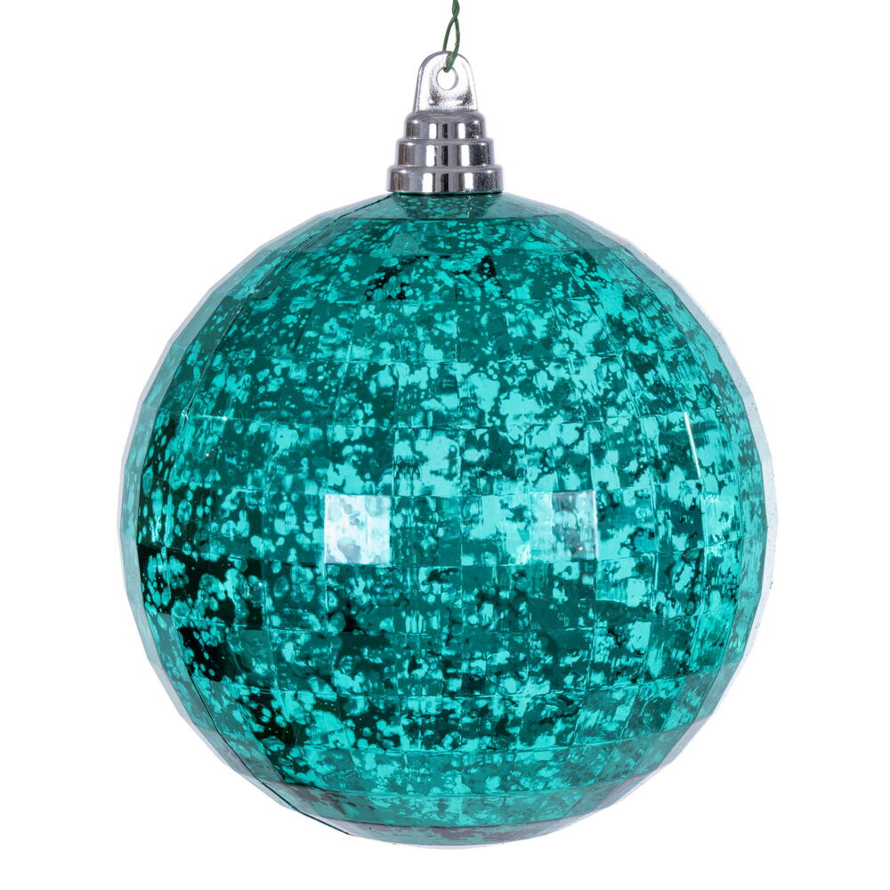 MC240842 6 in. Teal Mirror Mercury Ornament - 2 Per Bag