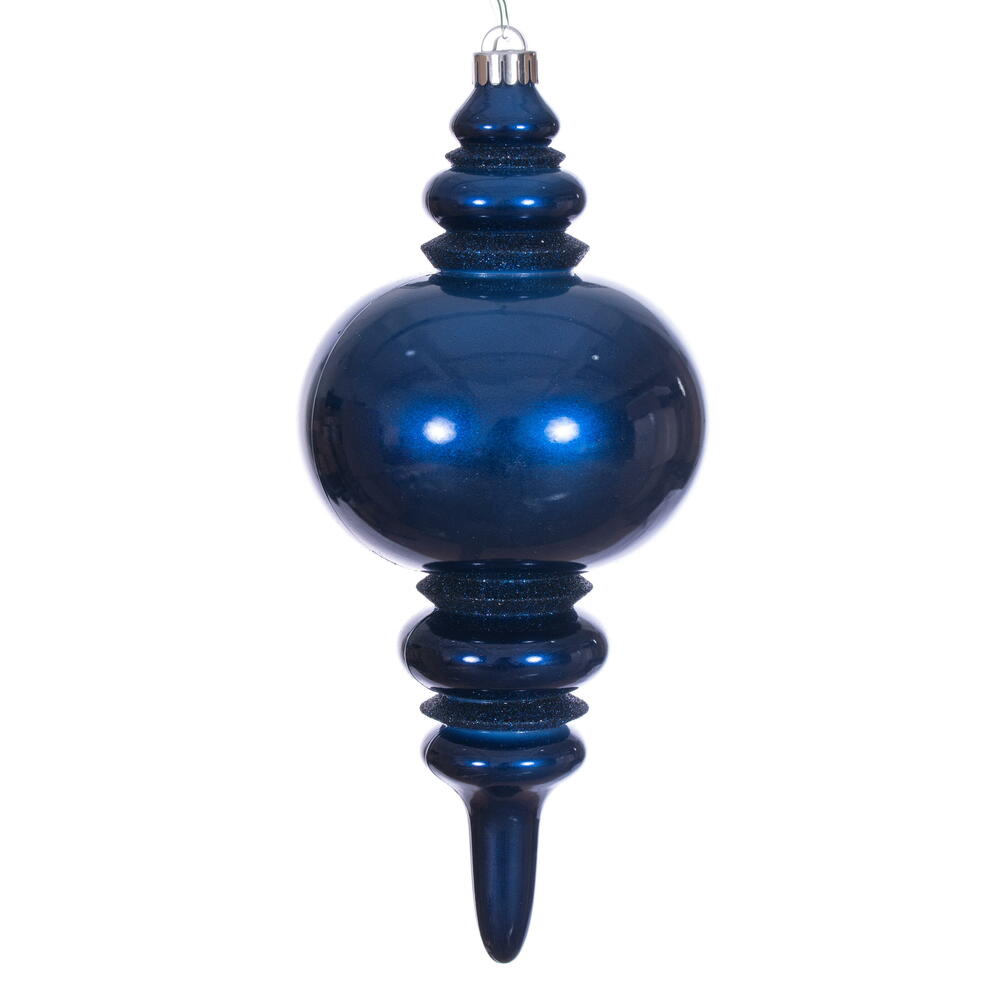 N241331DCV 13 in. Midnight Blue Candy Glitter Finial UV Ornament