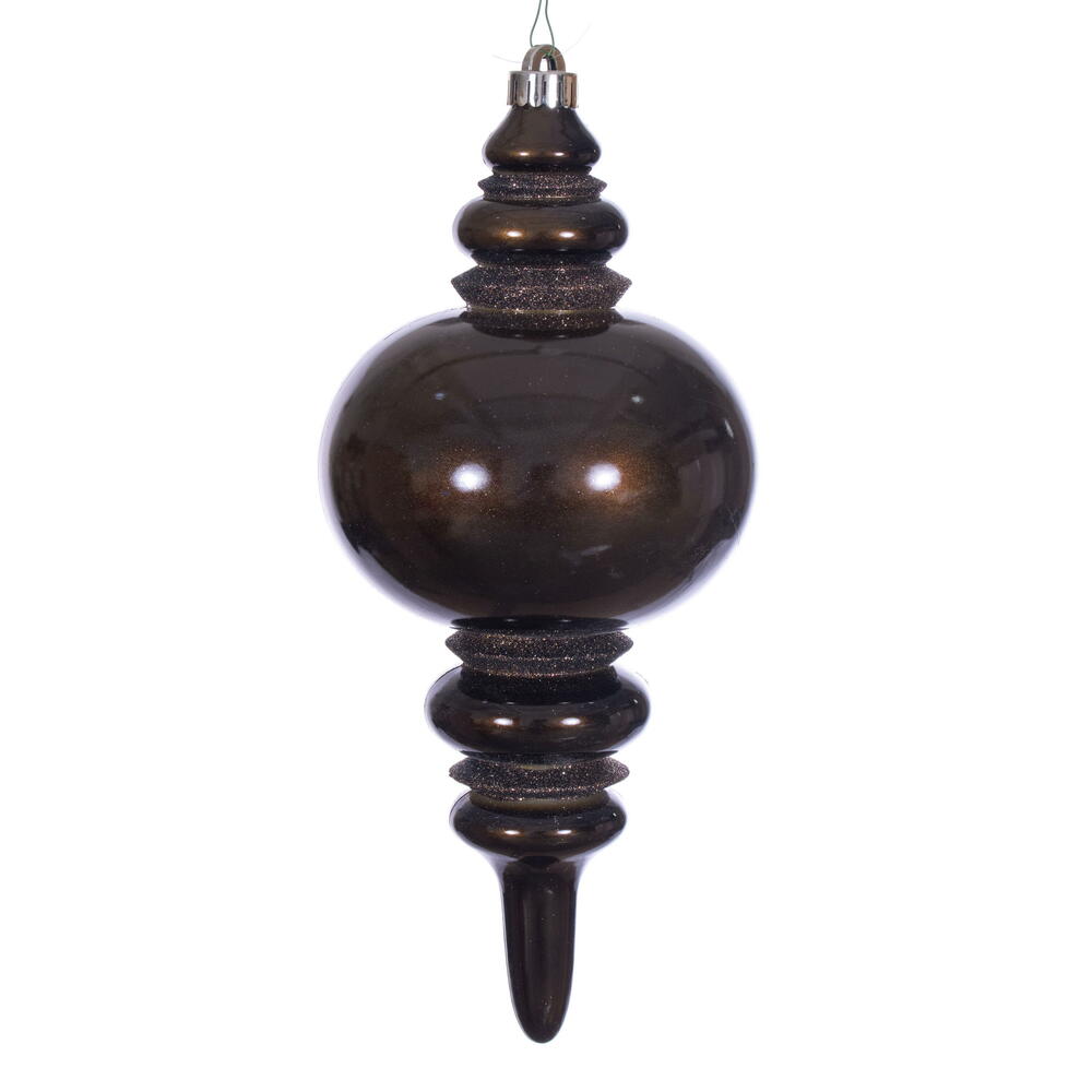 N241375DCV 13 in. Chocolate Candy Glitter Finial UV Ornament