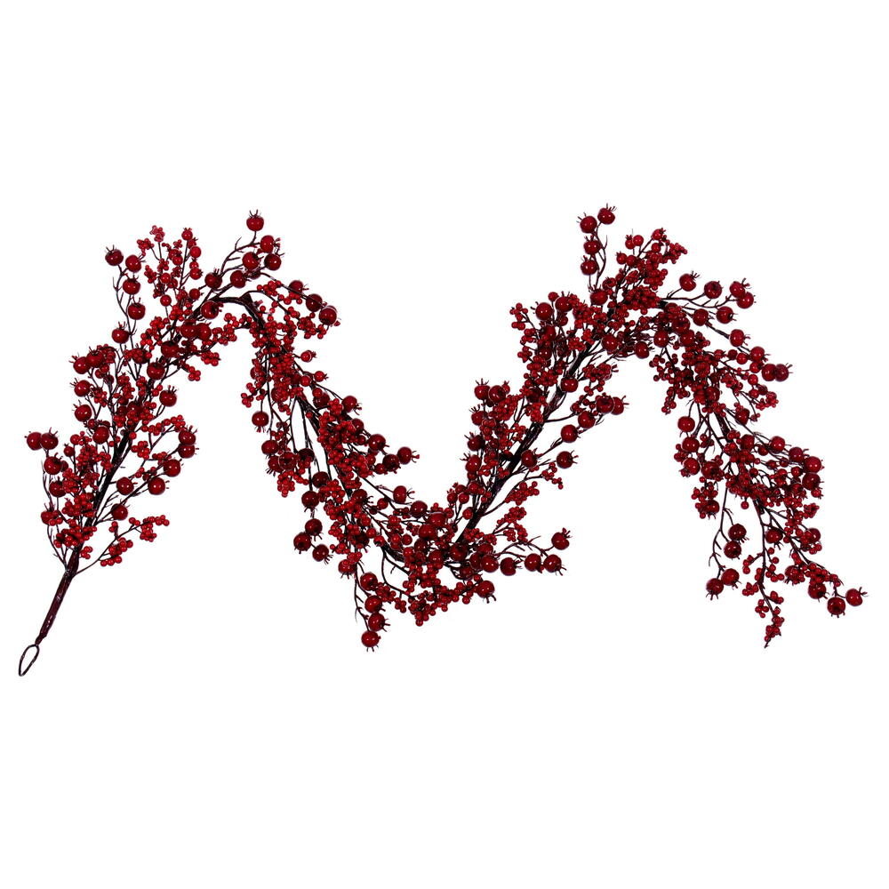 P240772 72 in. Red Deluxe Mixed Berry Garland