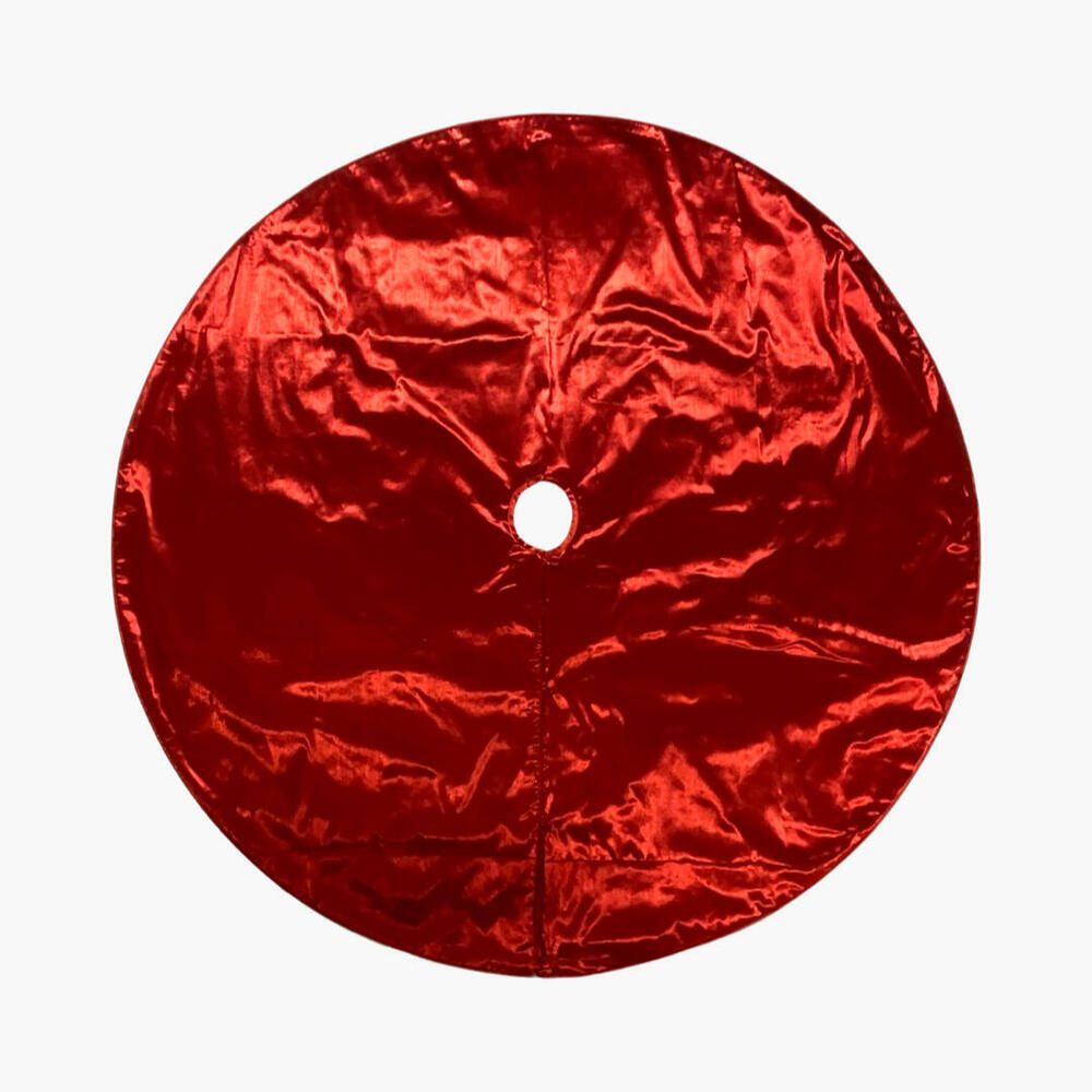 QTX24011 60 in. Metallic Christmas Tree Skirt, Red