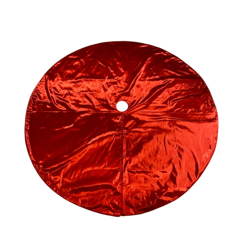 QTX24012 72 in. Metallic Christmas Tree Skirt, Red
