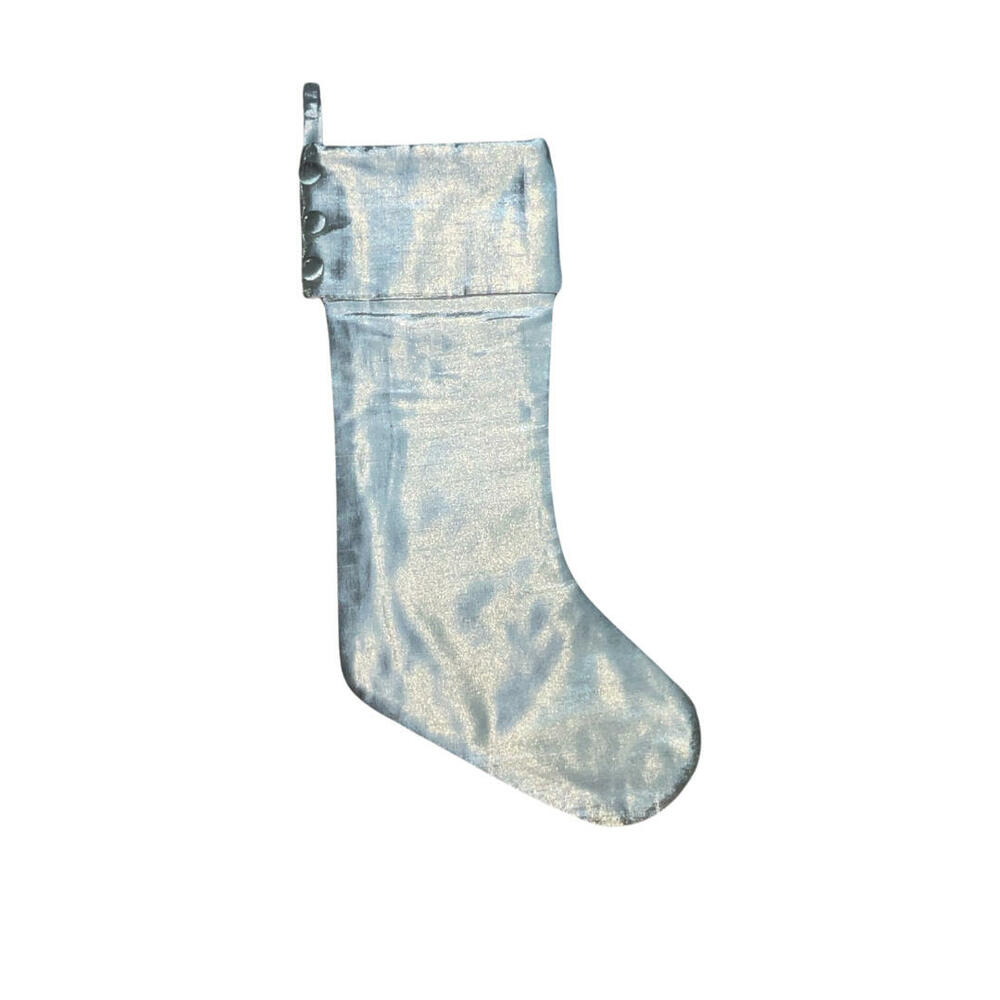 QTX24030 8 x 19 in. Metallic Christmas Stocking, Silver