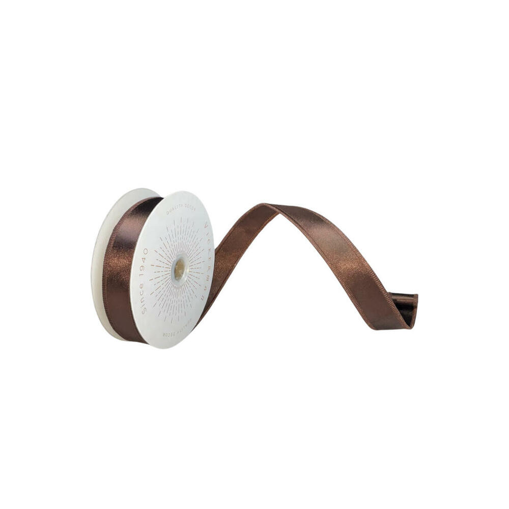 QTX240775 1 in. x 10 Yards Chocolate Satin Ribbon