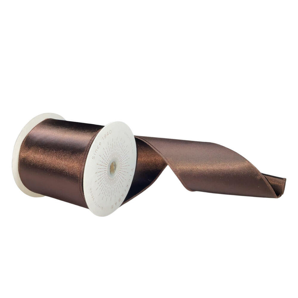 4 in. x 10 Yards Chocolate Satin Ribbon