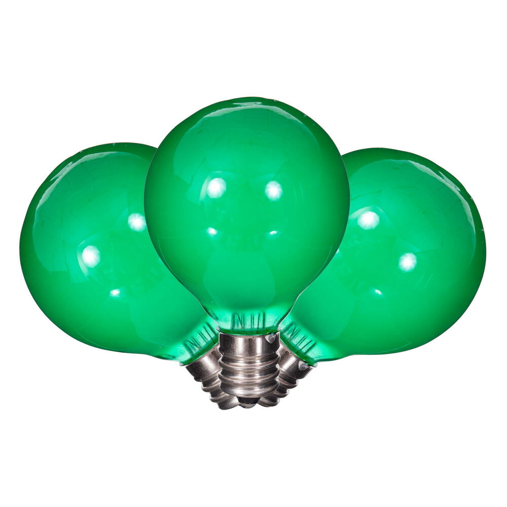 X24G4104 Green LED G40-E12 Glass Bulb - 10 Per Box