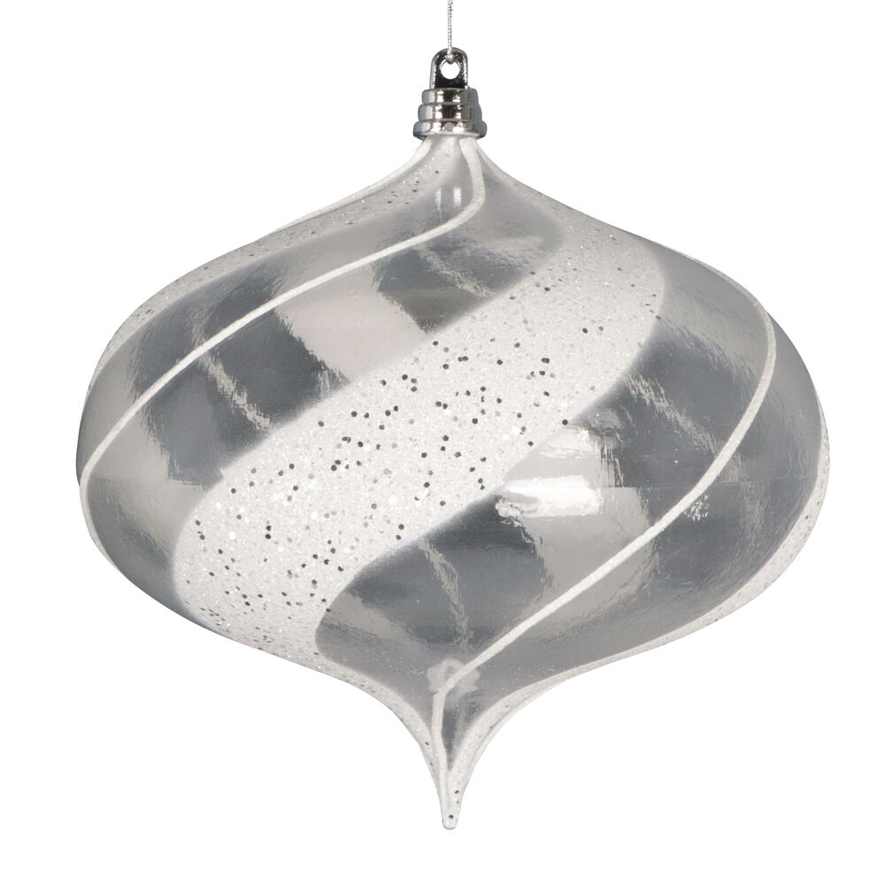 MT232460 6.3 in. Clear Onion White & Silver Ornament - 2 Per Bag