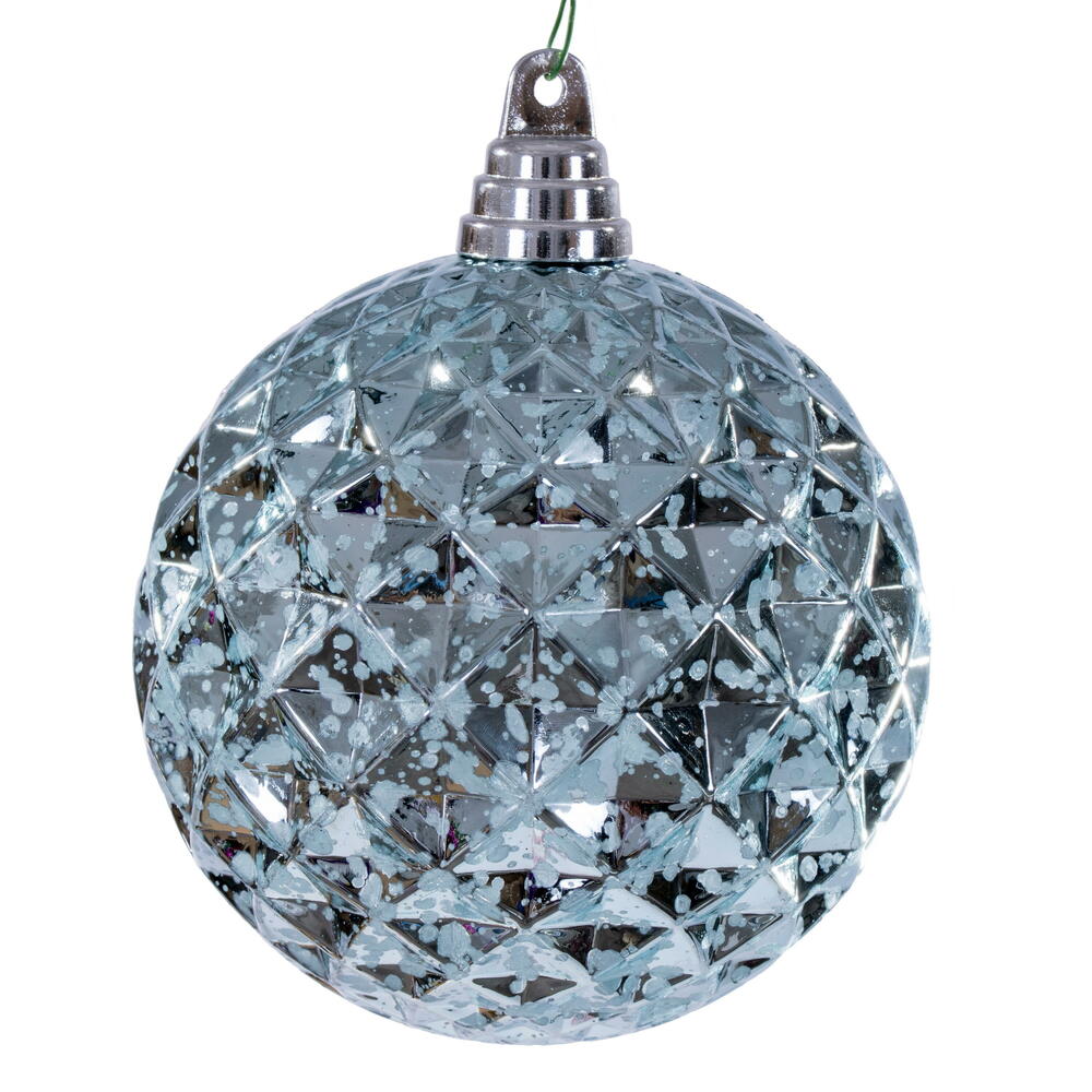 MC240332 4.75 in. Baby Blue Diamond Mercury Ornament - 4 Piece Per Bag