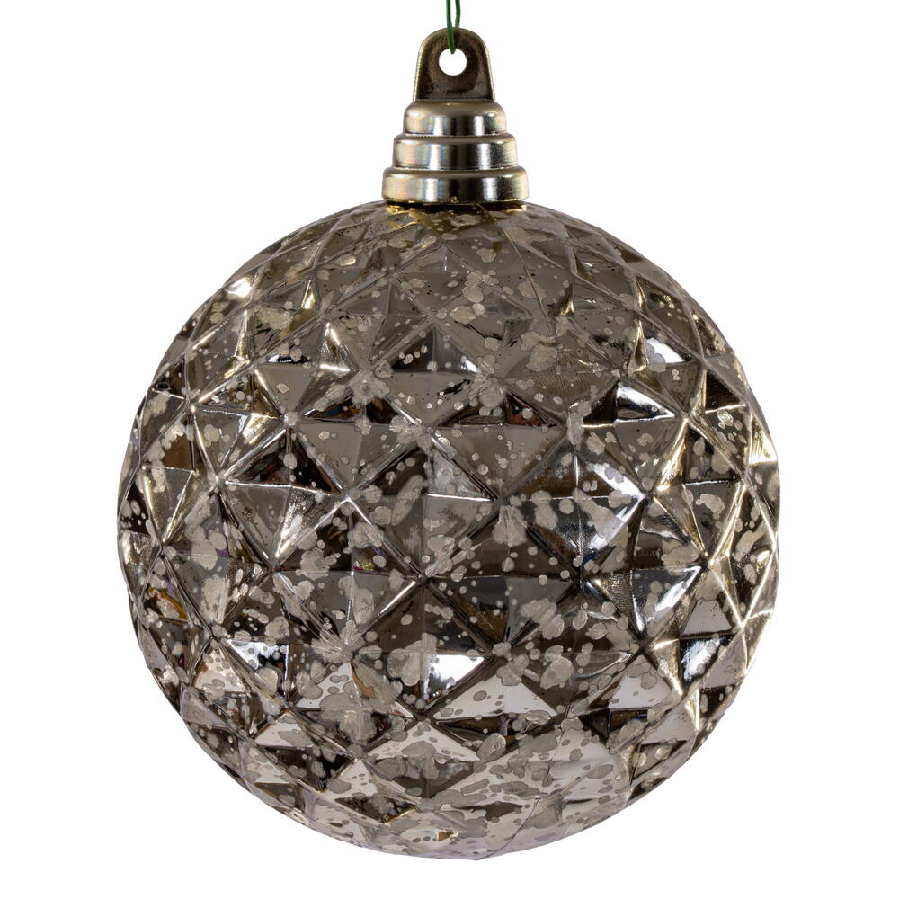 MC240338 4.75 in. Champagne Diamond Mercury Ornament - 4 Piece Per Bag