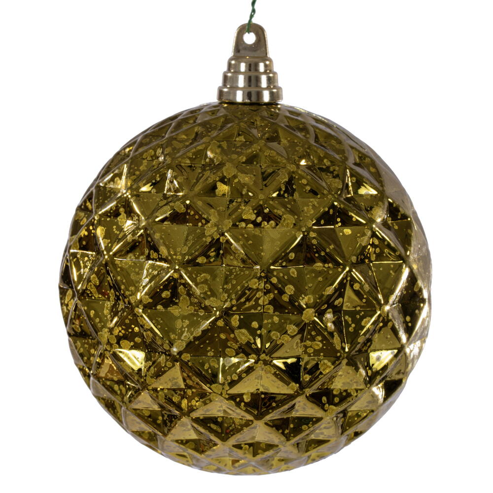 MC240414 6 in. Olive Diamond Mercury Ornament - 2 Piece Per Bag