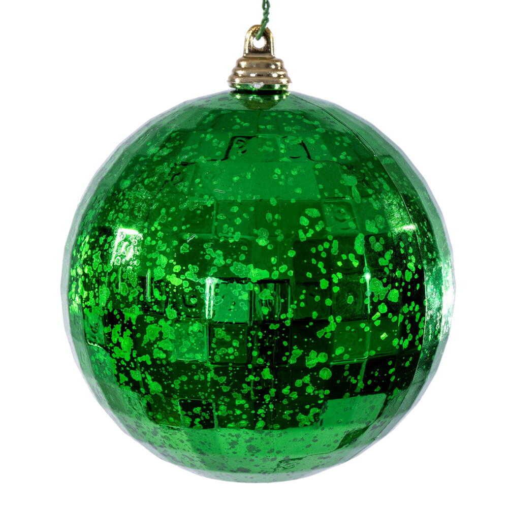 MC240604 4 in. Green Mirror Mercury Ornament - 6 Per Bag