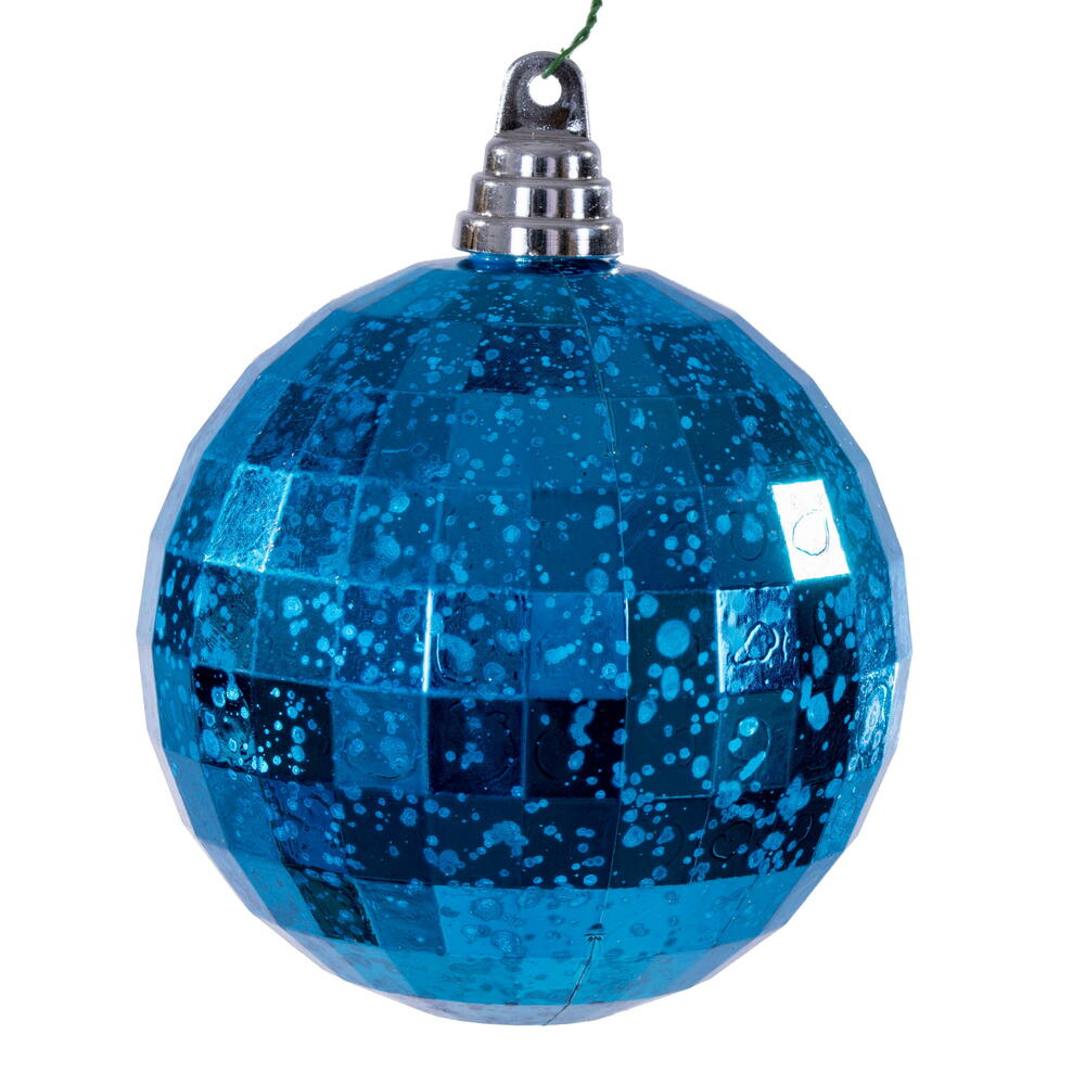 MC240712 4.75 in. Turquoise Mirror Mercury Ornament - 4 Piece Per Bag