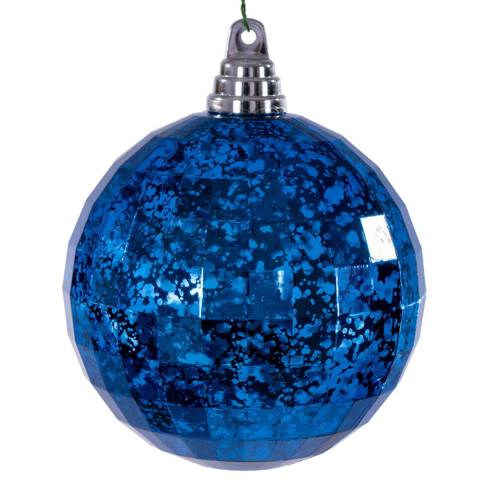MC240731 4.75 in. Midnight Blue Mirror Mercury Ornament - 4 Piece Per Bag
