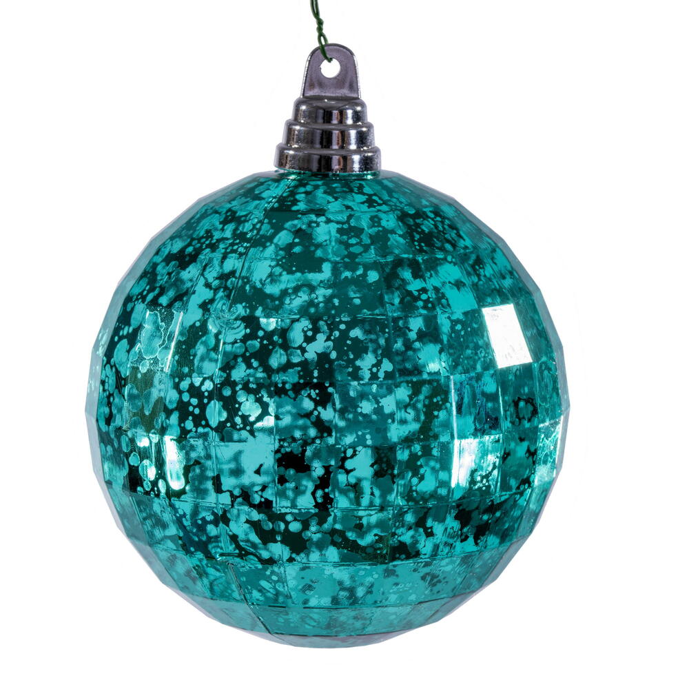 MC240742 4.75 in. Teal Mirror Mercury Ornament - 4 Piece Per Bag