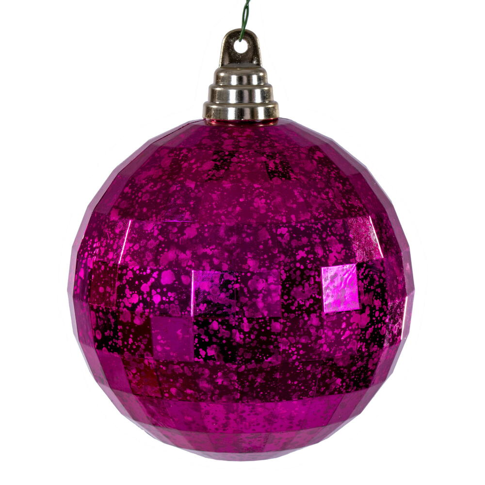 MC240770 4.75 in. Fuchsia Mirror Mercury Ornament - 4 Piece Per Bag