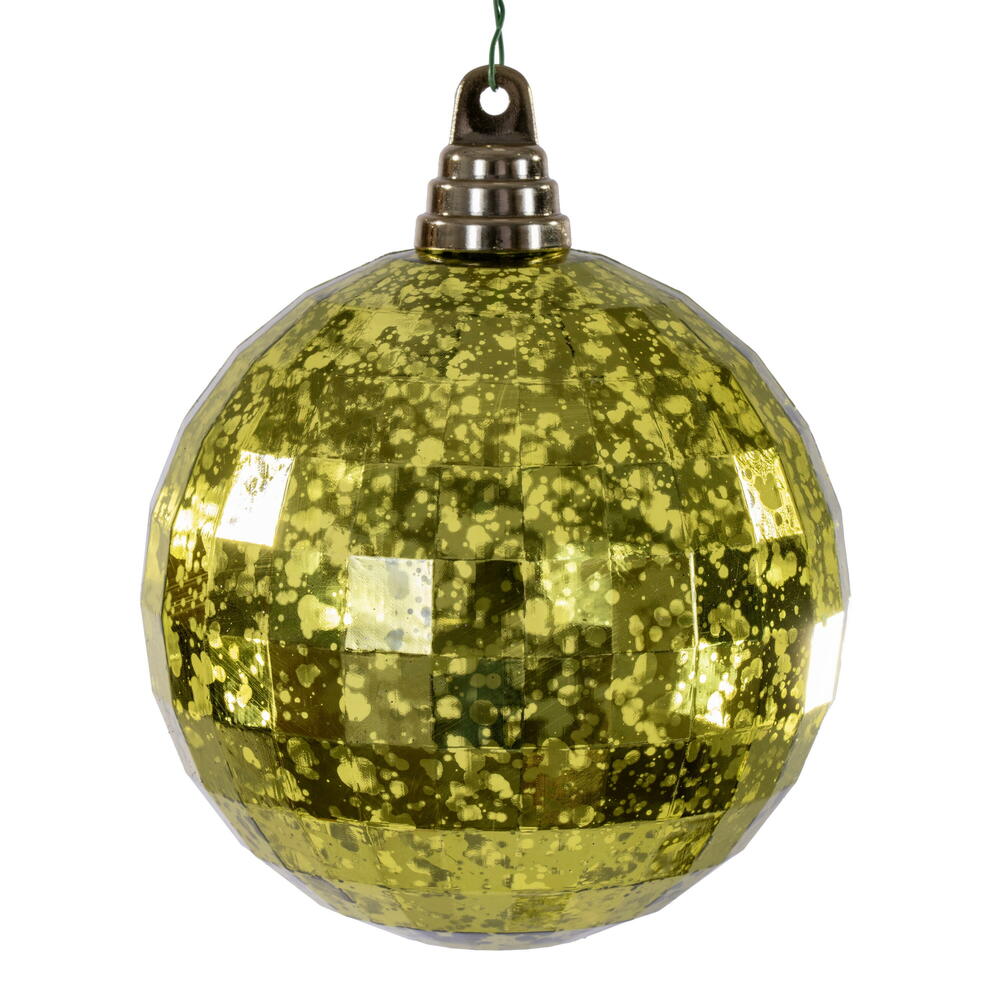 MC240773 4.75 in. Lime Mirror Mercury Ornament - 4 Piece Per Bag
