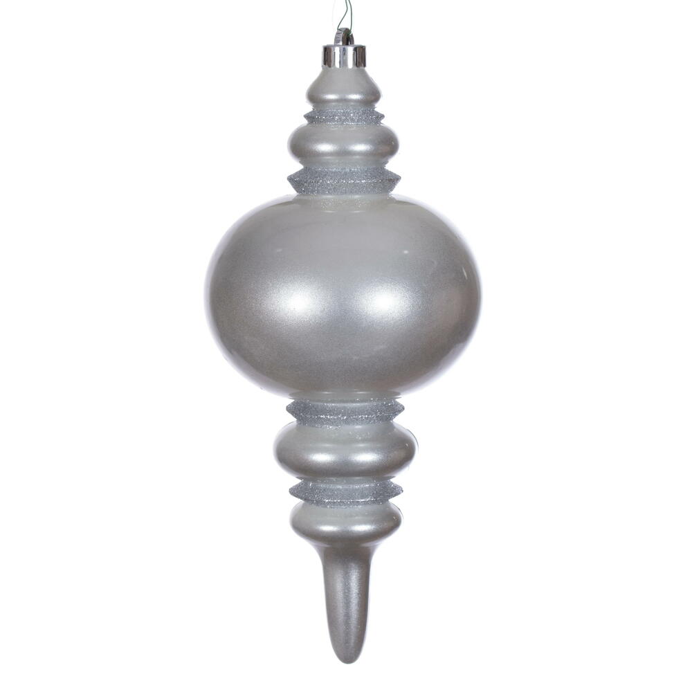 N241307DCV 13 in. Silver Candy Glitter Finial UV Ornament