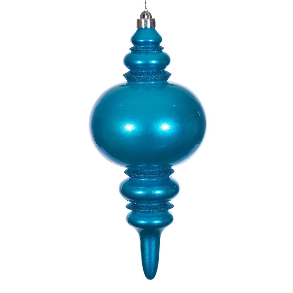 N241312DCV 13 in. Turquoise Candy Glitter Finial UV Ornament
