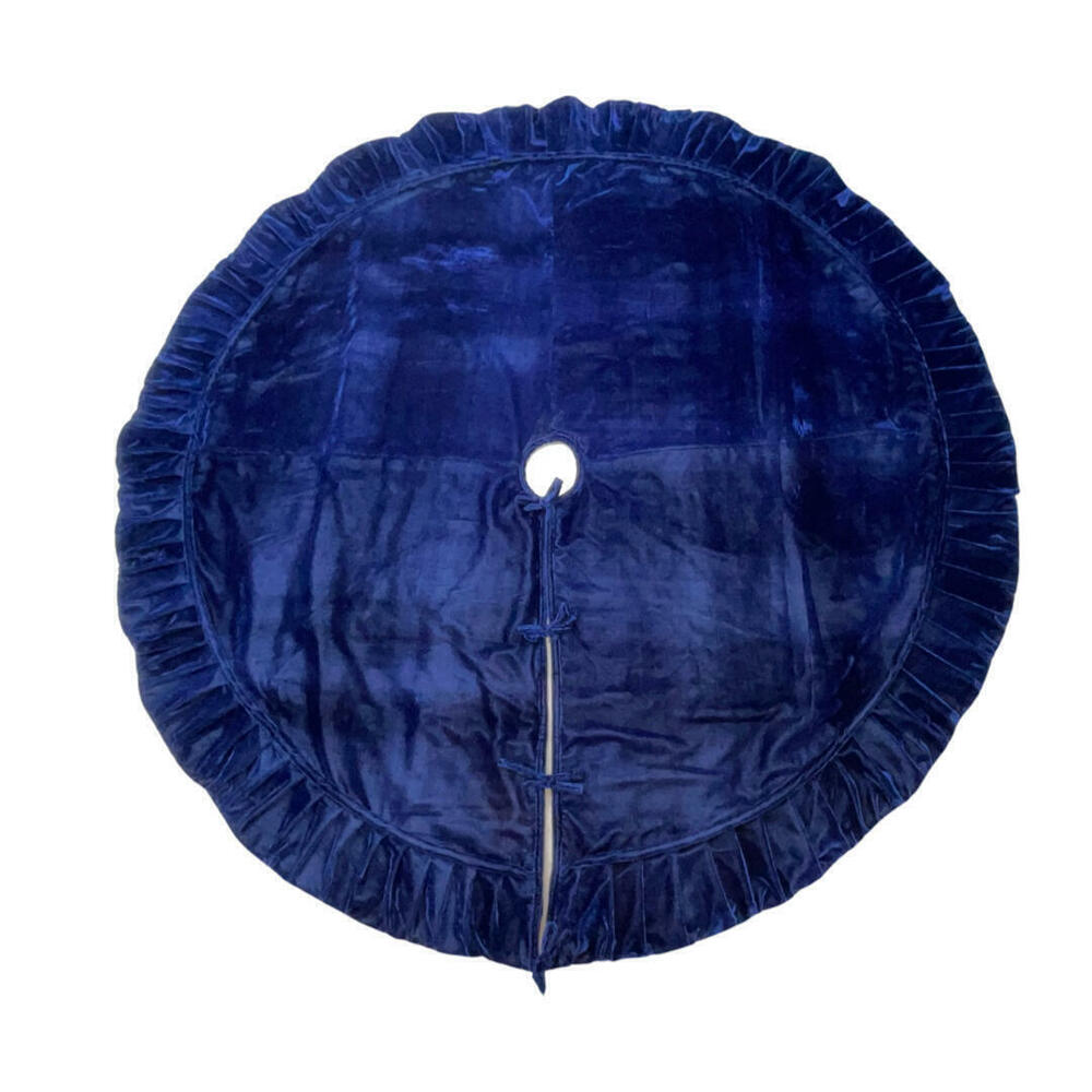 72 in. Plush Midnight Blue Velvet Tree Skirt