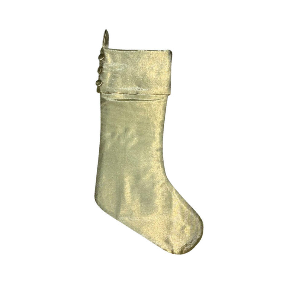 QTX24040 8 x 19 in. Metallic Christmas Stocking, Gold