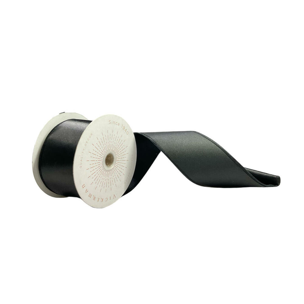 QTX240917 2.5 in. x 10 Yards Black Satin Ribbon