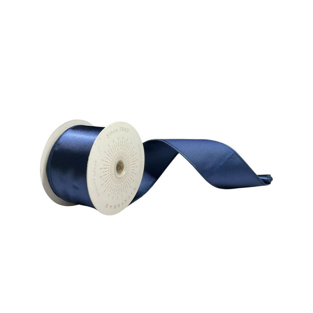 QTX240931 2.5 in. x 10 Yards Midnight Blue Satin Ribbon