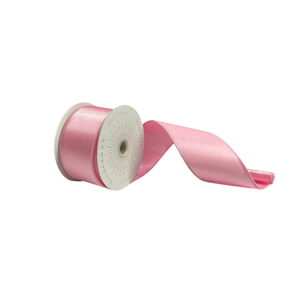 QTX240979 2.5 in. x 10 Yards Pink Satin Ribbon