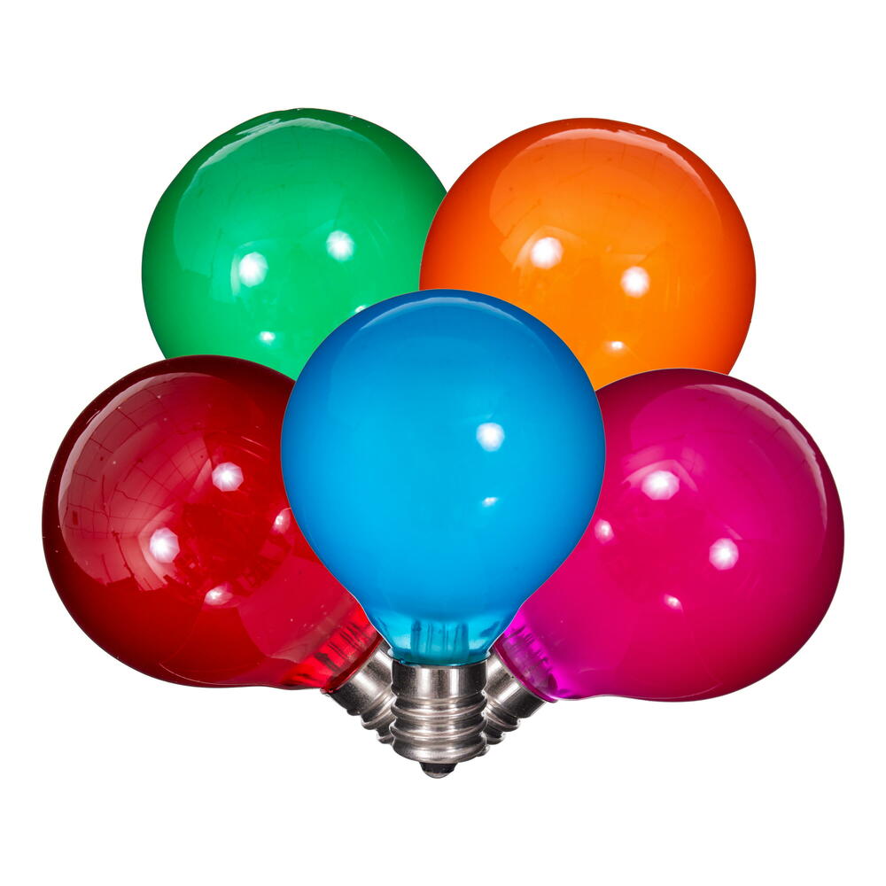 X24G4100 LED G40-E12 Glass Bulb, Multi Color - 10 Per Box