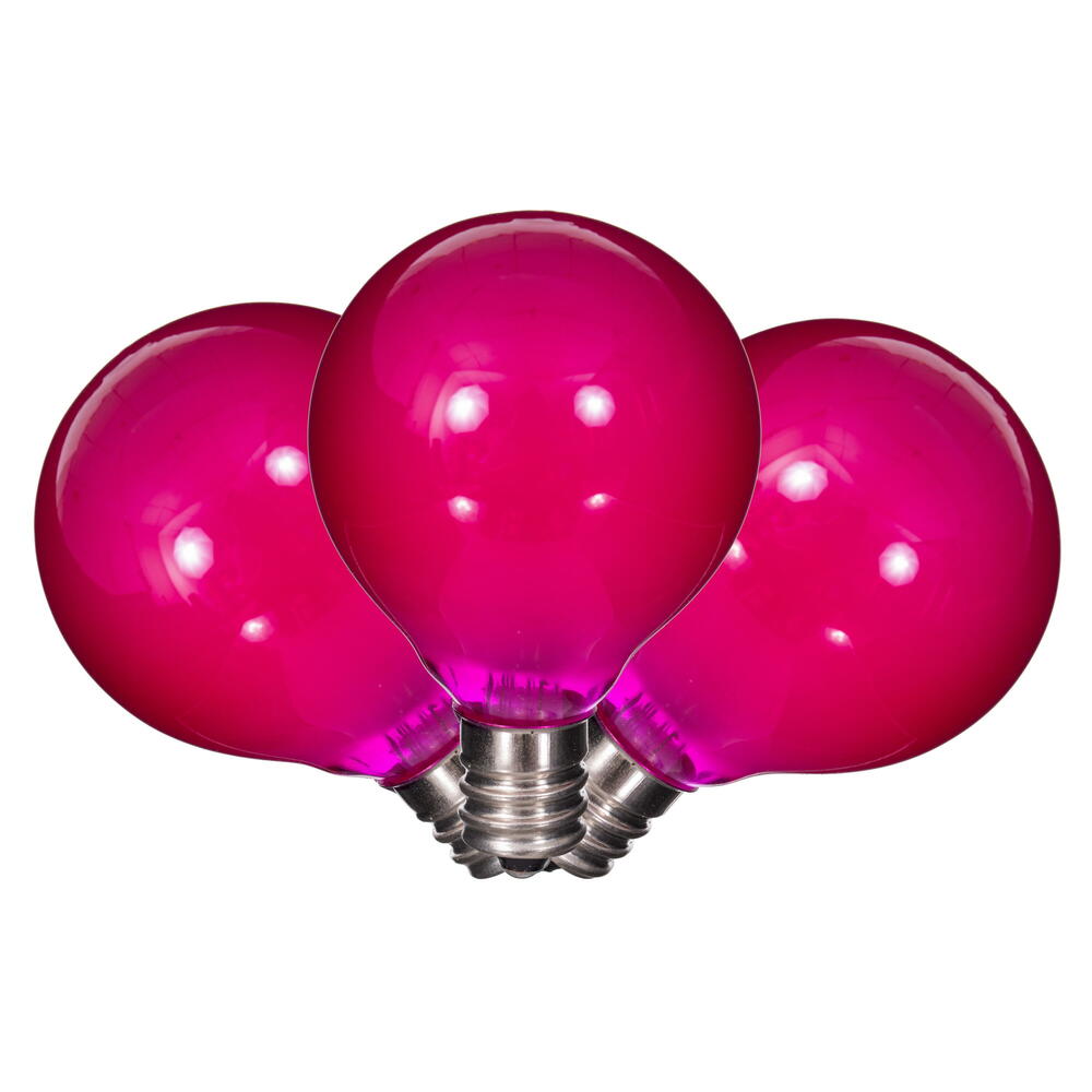 X24G4109 Pink LED G40-E12 Glass Bulb - 10 Per Box