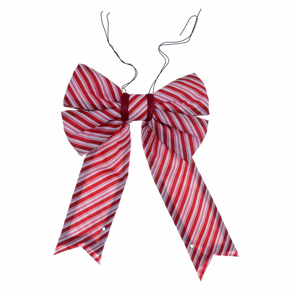 L231618 18 x 23 in. Red-White Nylon UV 6 in. Christmas Bow