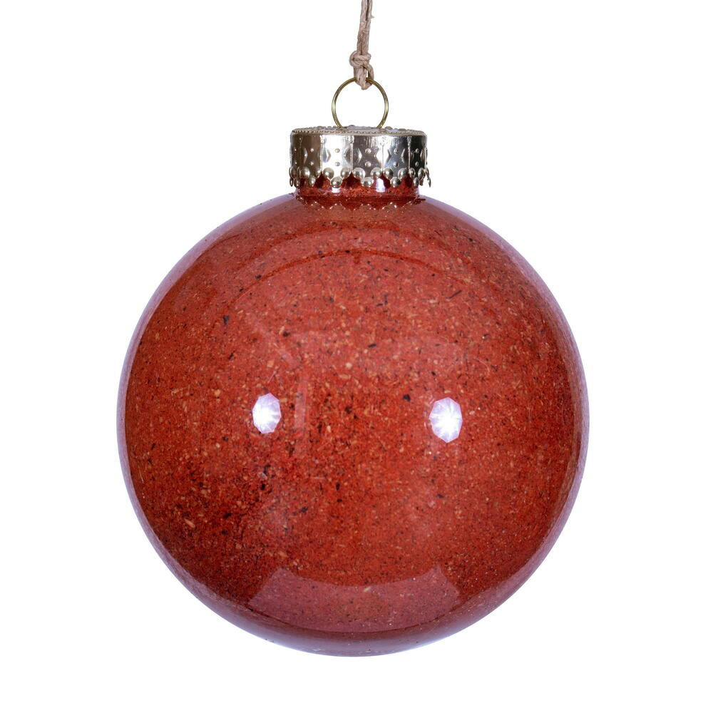 RV231718 4 in. Rustic Orange Ball Ornament - 3 per Bag