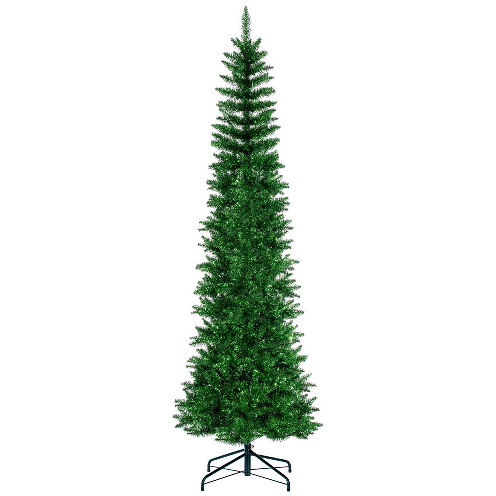 K245575 7.5 ft. x 32 in. Tinsel Pencil Artificial Unlit Christmas Tree - Green