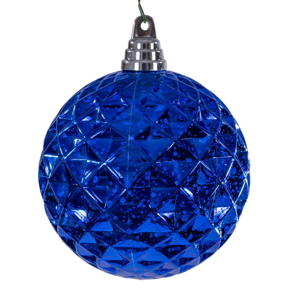 MC240302 4.75 in. Blue Diamond Mercury Ornament - 4 Piece Per Bag