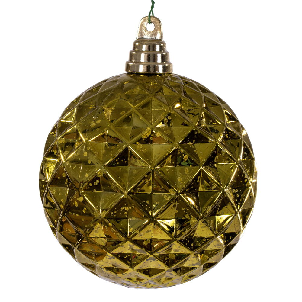 MC240314 4.75 in. Olive Diamond Mercury Ornament - 4 Per Bag