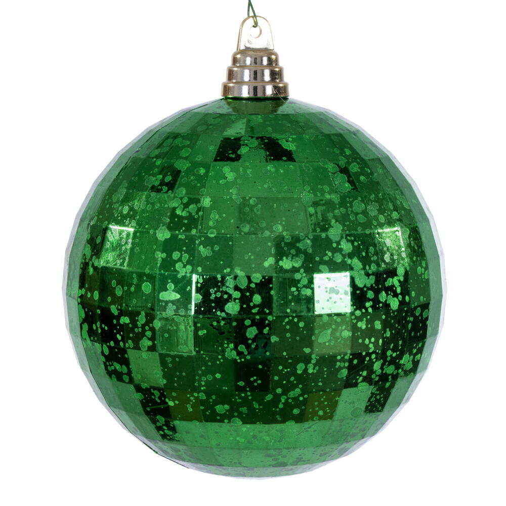 MC240804 6 in. Green Mirror Mercury Ornament - 2 Per Bag