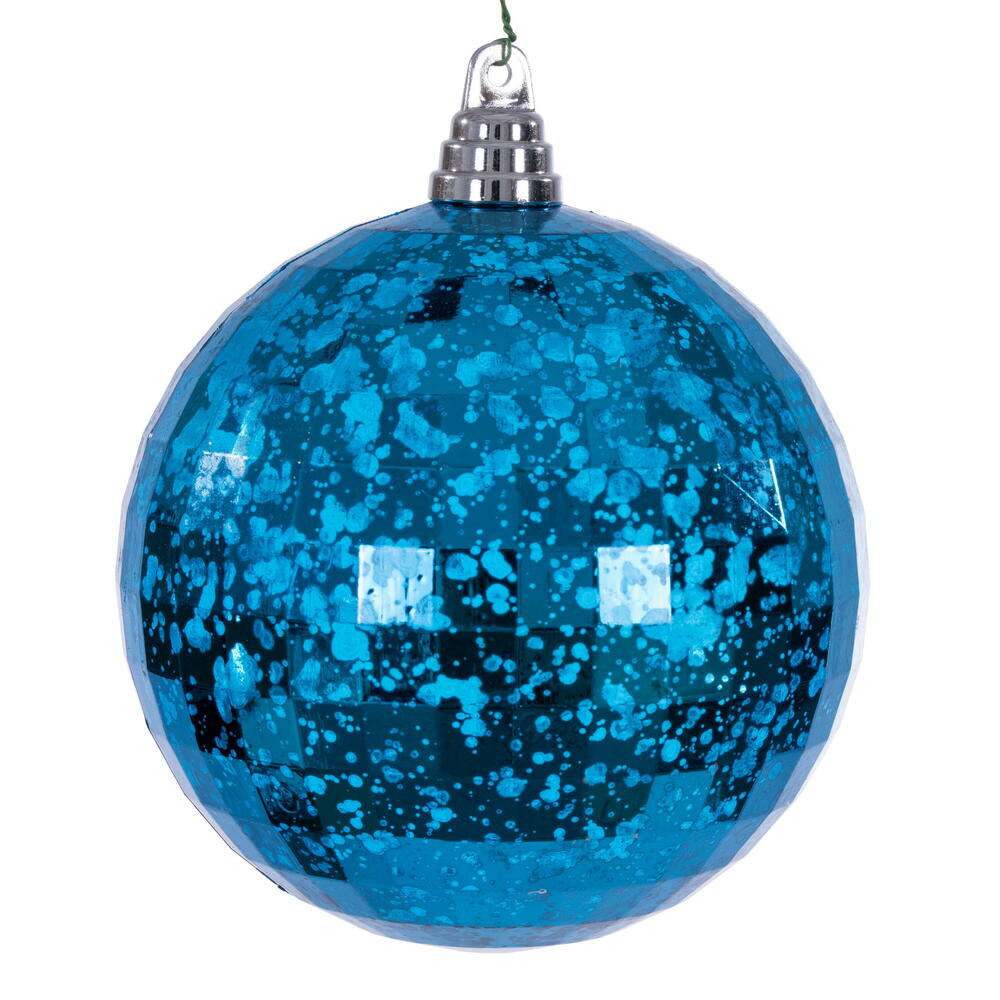 MC240812 6 in. Turquoise Mirror Mercury Ornament - 2 Per Bag