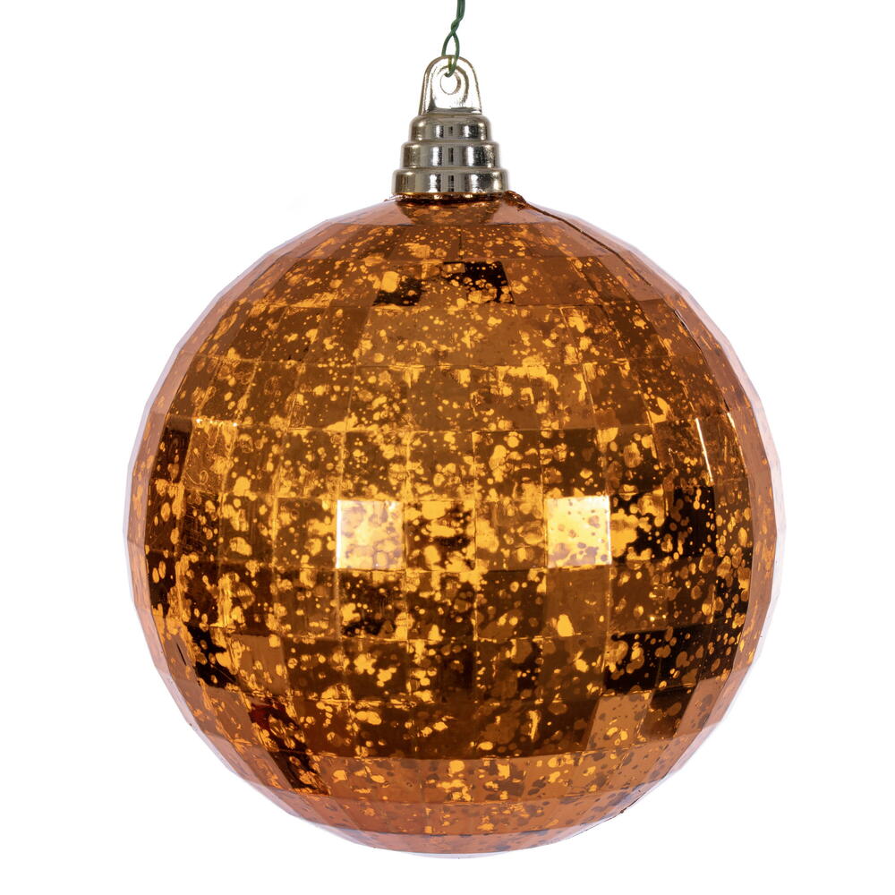 MC240818 6 in. Burnish Orange Mirror Mercury Ornament - 2 Per Bag