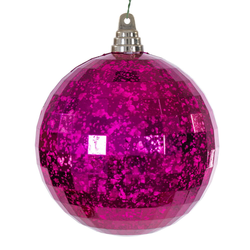MC240870 6 in. Fuchsia Mirror Mercury Ornament - 2 Per Bag