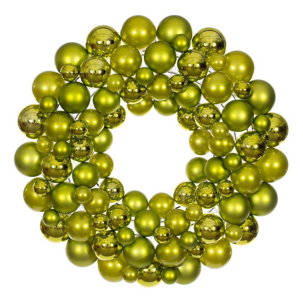 N240273 24 in. Ball Wreath, Lime