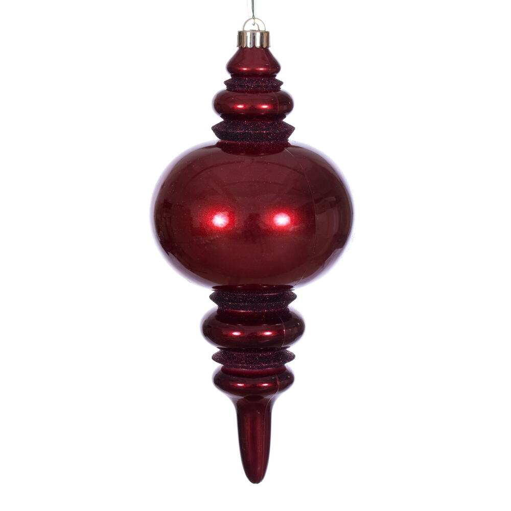 N241319DCV 13 in. UV Candy Glitter Finial Ornament, Wine