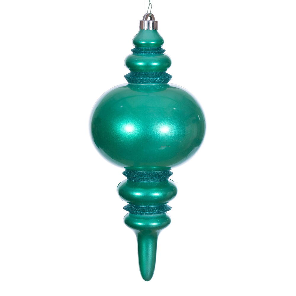 N241342DCV 13 in. Candy Glitter Finial UV Ornament, Teal