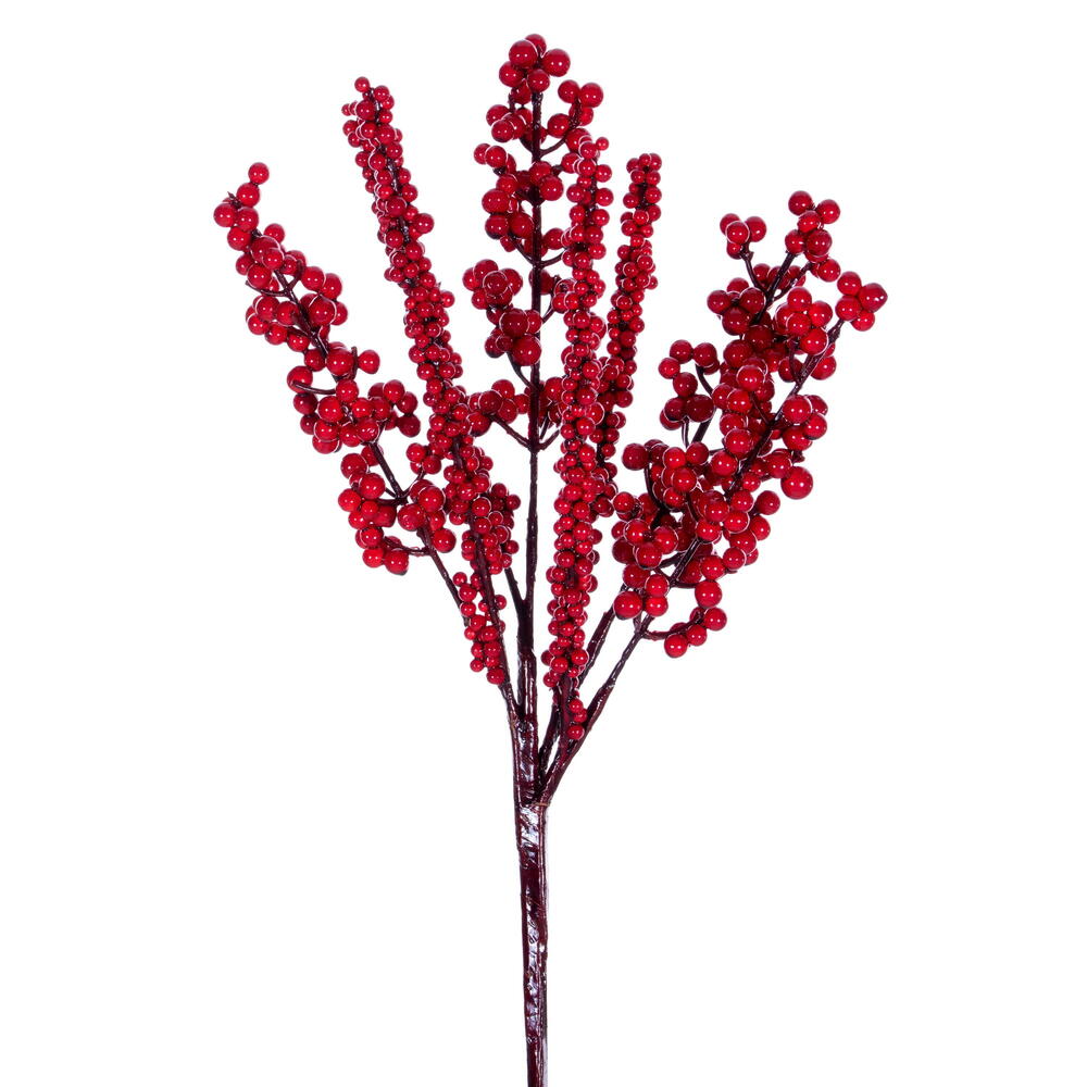 P240514 14 in. Mixed Red & Dark Red Berry Pick - 6 Per Bag