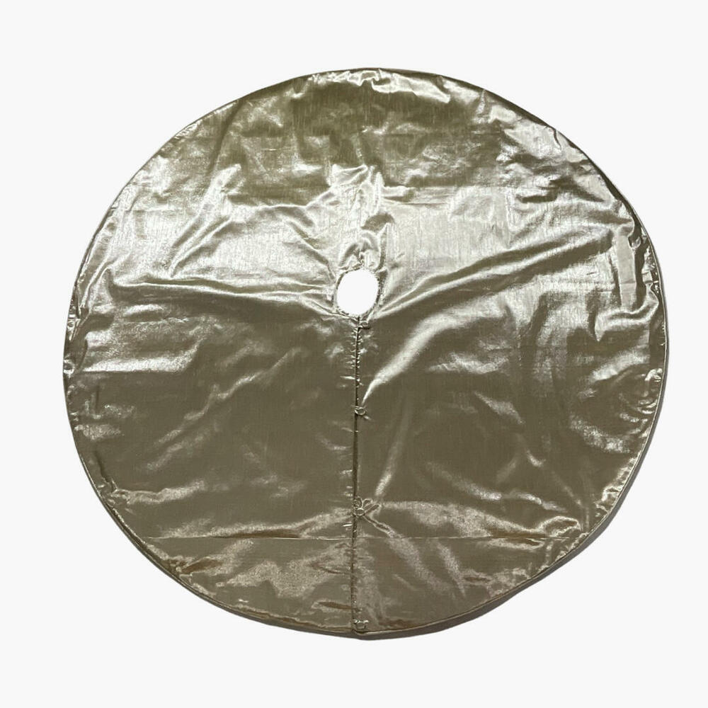 QTX24051 60 in. Metallic Christmas Tree Skirt, Champagne