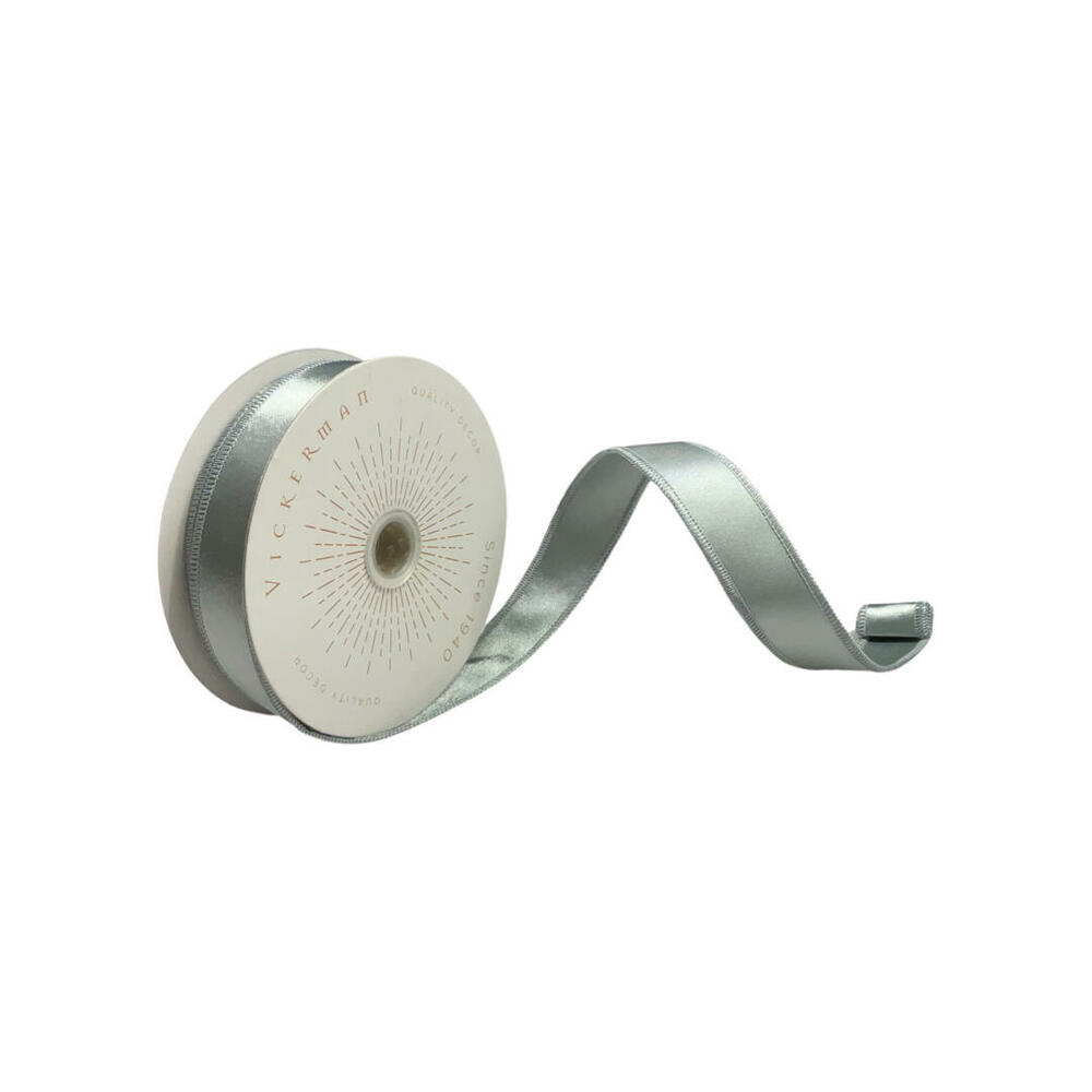 QTX240707 1 in. x 10 Yards Silver Satin Ribbon