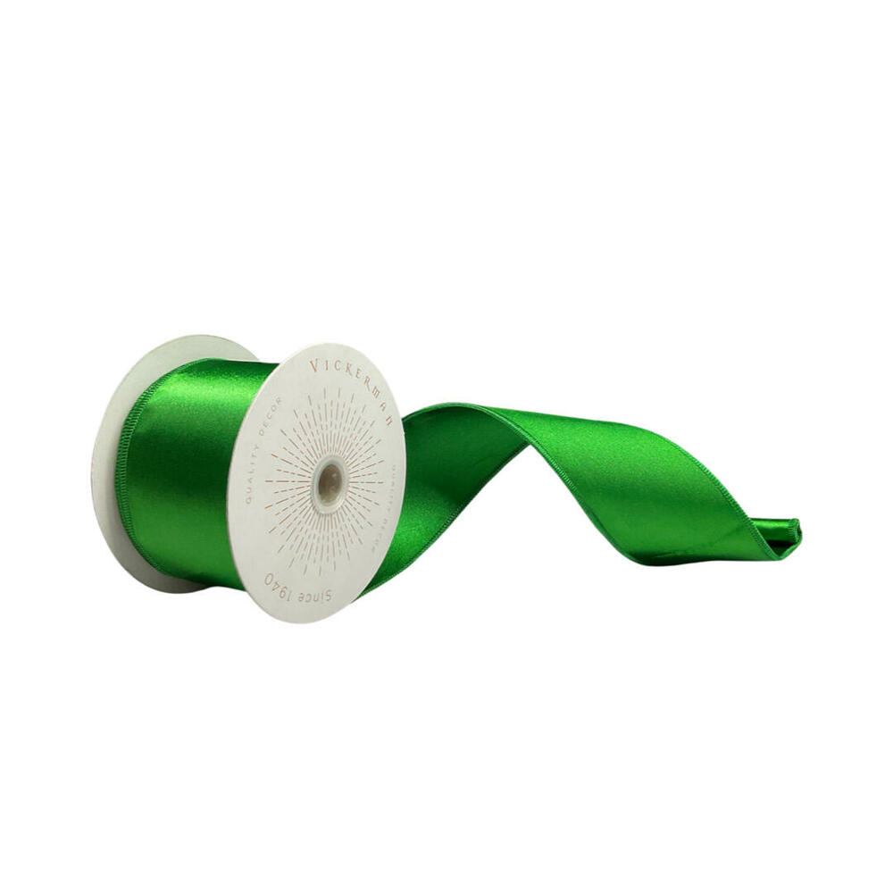 QTX240904 2.5 in. x 10 Yards Green Satin Ribbon