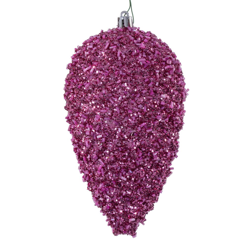 N247259D 7 n. Glitter Pinecone Ornament, Hot Pink - 4 per Bag