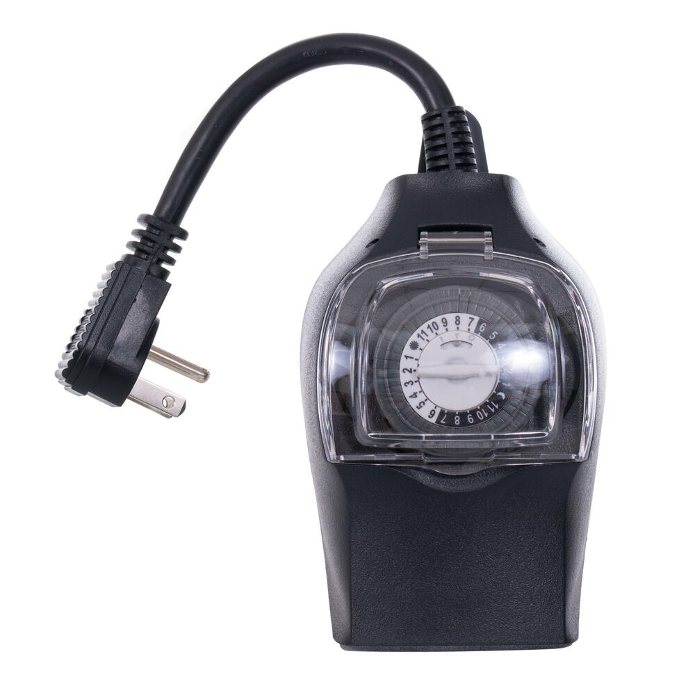 V240200 125V 15 Amp Outdoor Mechanical Pin Timer, Black